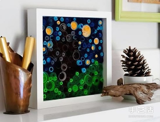 卷紙裝飾畫DIY制作教程 美麗星光璀璨的夜空 -  rpnrmr.com