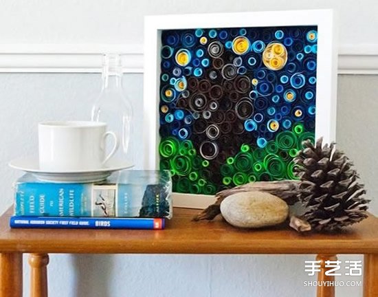 卷紙裝飾畫DIY制作教程 美麗星光璀璨的夜空 -  rpnrmr.com