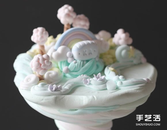 超輕粘土DIY制作裝飾擺件孤島星辰的圖解 -  rpnrmr.com