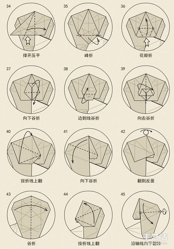 立體獅子折紙圖解 手工立體獅子的折法教程 -  rpnrmr.com