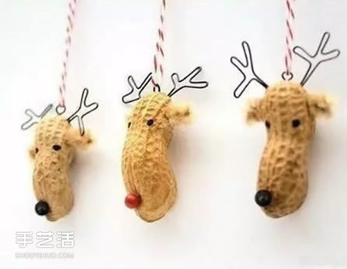 圣誕節(jié)主題小掛件DIY 堅(jiān)果果殼制作圣誕掛飾 -  rpnrmr.com