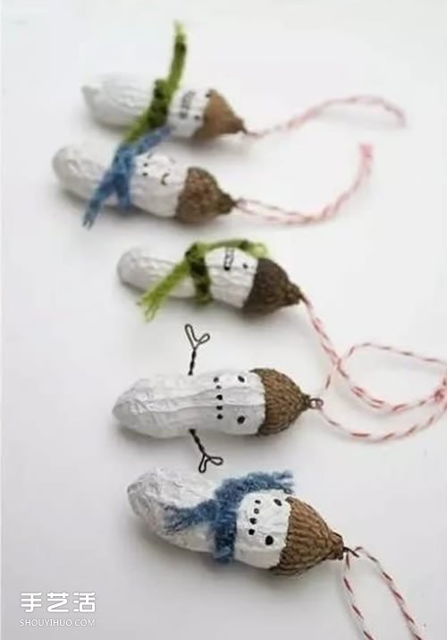 圣誕節(jié)主題小掛件DIY 堅(jiān)果果殼制作圣誕掛飾 -  rpnrmr.com
