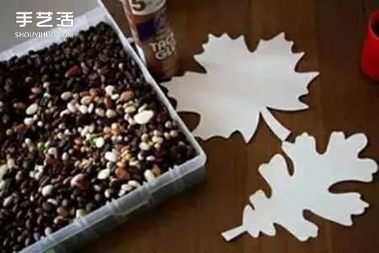 豆子拼貼楓葉的教程 拼貼樹葉的方法用豆子 -  rpnrmr.com