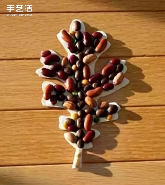 豆子拼貼楓葉的教程 拼貼樹葉的方法用豆子 -  rpnrmr.com