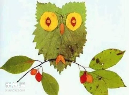 兒童樹葉貼畫作品圖片 秋天樹葉拼貼畫大全 -  rpnrmr.com