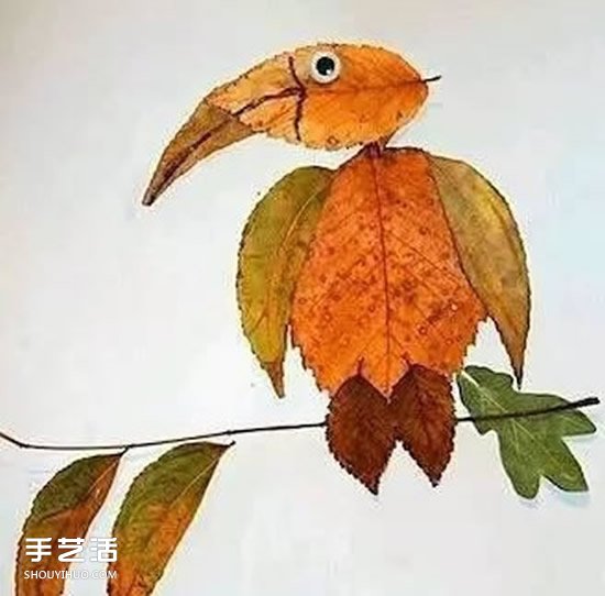兒童樹葉貼畫作品圖片 秋天樹葉拼貼畫大全 -  rpnrmr.com