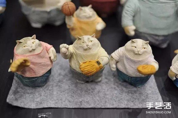 粘土肥貓手工作品欣賞 精致貓咪粘土作品圖片 -  rpnrmr.com
