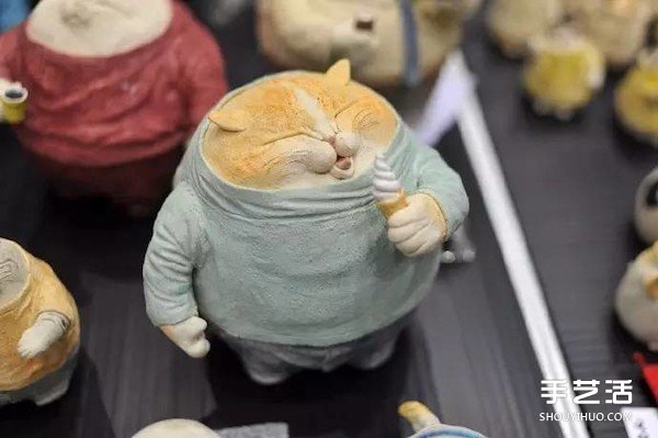 粘土肥貓手工作品欣賞 精致貓咪粘土作品圖片 -  rpnrmr.com