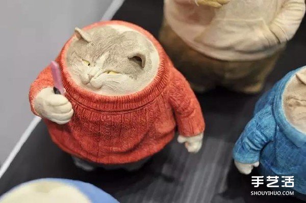 粘土肥貓手工作品欣賞 精致貓咪粘土作品圖片 -  rpnrmr.com