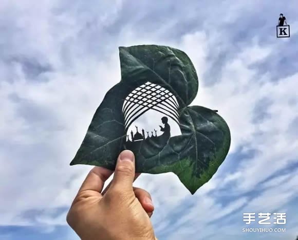 葉子切割畫作品圖片 精美手工葉切畫圖片欣賞 -  rpnrmr.com