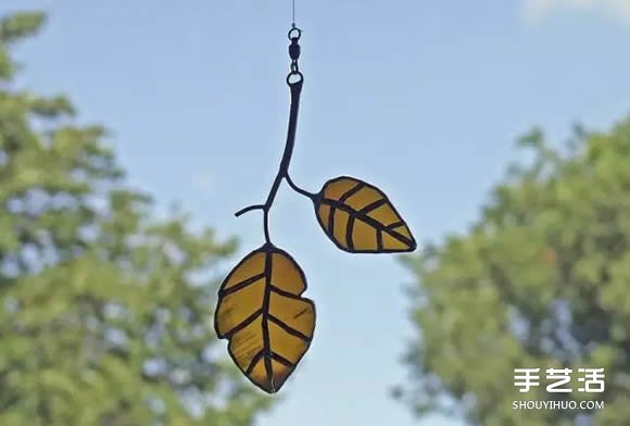 酒瓶廢物利用DIY樹葉 玻璃葉子掛件DIY圖片 -  rpnrmr.com