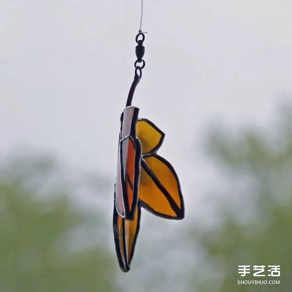 酒瓶廢物利用DIY樹葉 玻璃葉子掛件DIY圖片 -  rpnrmr.com