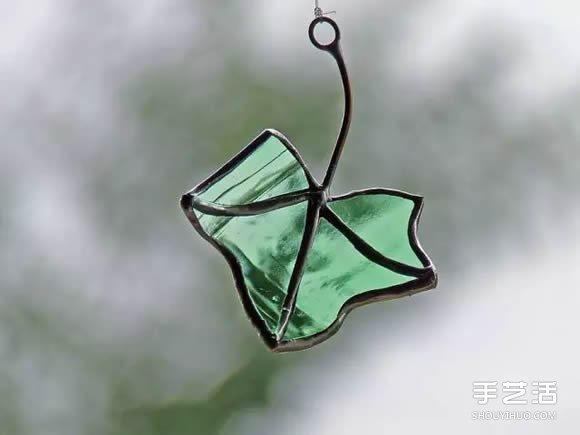 酒瓶廢物利用DIY樹葉 玻璃葉子掛件DIY圖片 -  rpnrmr.com
