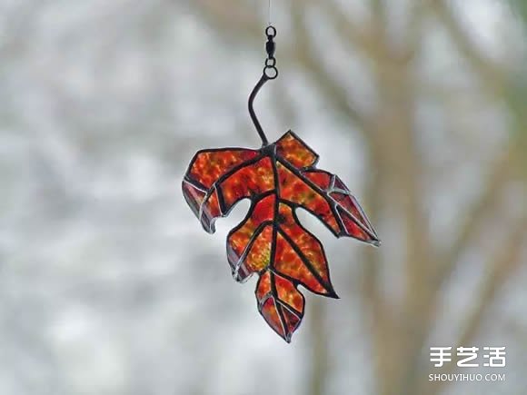 酒瓶廢物利用DIY樹葉 玻璃葉子掛件DIY圖片 -  rpnrmr.com