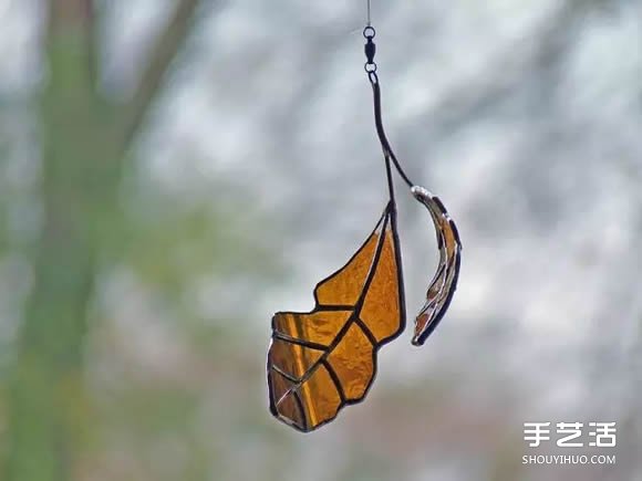 酒瓶廢物利用DIY樹葉 玻璃葉子掛件DIY圖片 -  rpnrmr.com