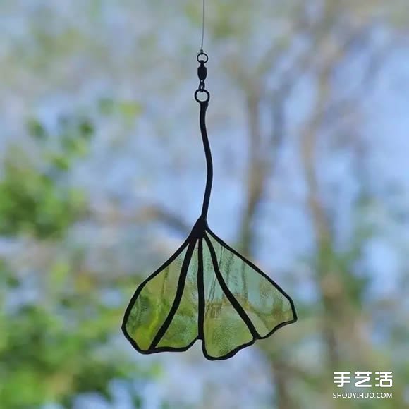 酒瓶廢物利用DIY樹葉 玻璃葉子掛件DIY圖片 -  rpnrmr.com