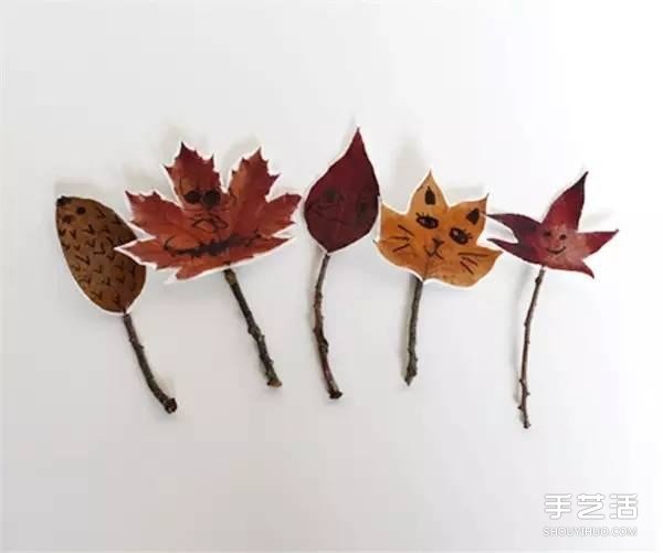 樹葉畫玩偶手工制作 簡(jiǎn)單葉子玩偶的做法圖片 -  rpnrmr.com
