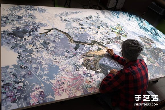 三年半時光的堅持！日本藝術(shù)家繪制巨幅畫作 -  rpnrmr.com