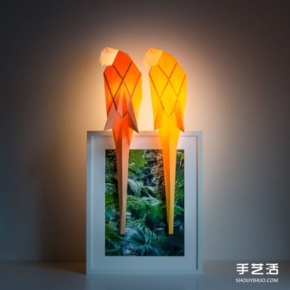 受折紙藝術(shù)的啟發(fā) 可自己組裝的紙糊動物燈具 -  rpnrmr.com