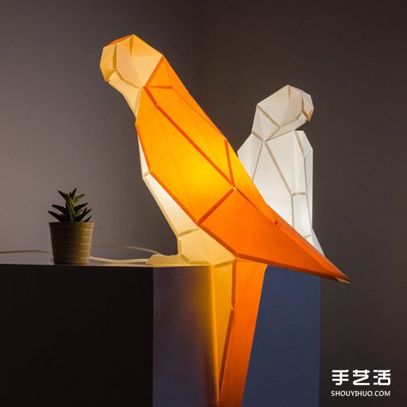 受折紙藝術(shù)的啟發(fā) 可自己組裝的紙糊動物燈具 -  rpnrmr.com