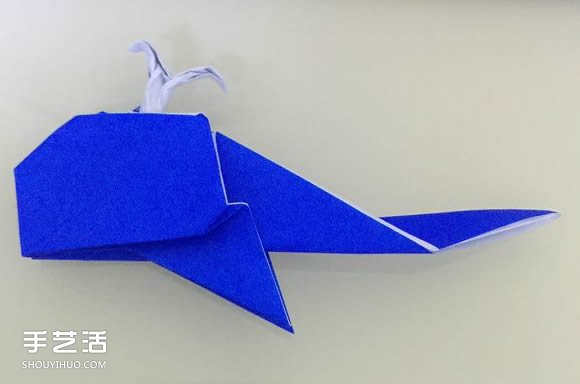 噴水鯨魚的折法圖解 折紙立體鯨魚的過程步驟 -  rpnrmr.com
