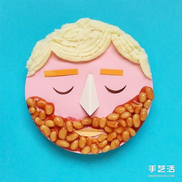 做自己擅長的事 食物和卡紙DIY創(chuàng)意人物肖像 -  rpnrmr.com