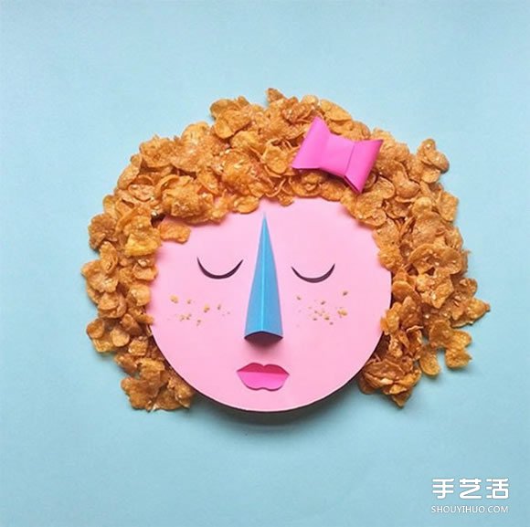 做自己擅長的事 食物和卡紙DIY創(chuàng)意人物肖像 -  rpnrmr.com
