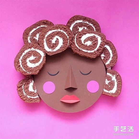 做自己擅長的事 食物和卡紙DIY創(chuàng)意人物肖像 -  rpnrmr.com