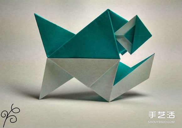 折紙食人魚(yú)的折法圖解 手工折食人魚(yú)的步驟圖 -  rpnrmr.com