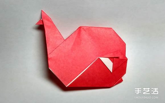 手工鯨魚折紙圖解教程 卡通鯨魚的折法步驟 -  rpnrmr.com
