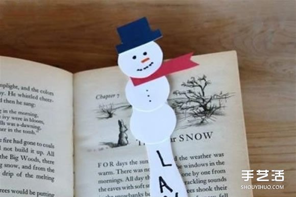雪人書簽制作方法圖解 雪糕棍做雪人書簽教程 -  rpnrmr.com