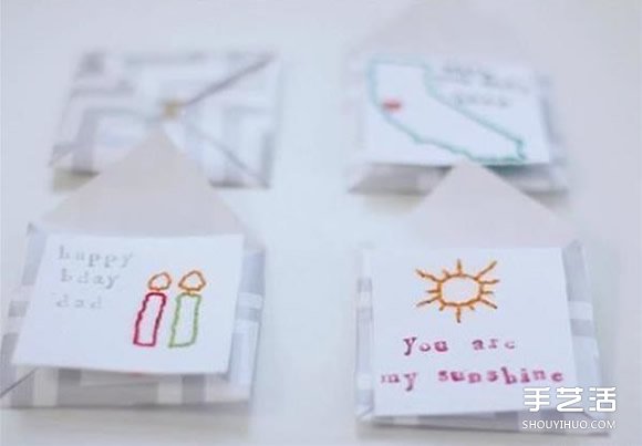 創(chuàng)意賀卡的制作方法 刺繡風個性賀卡手工制作 -  rpnrmr.com