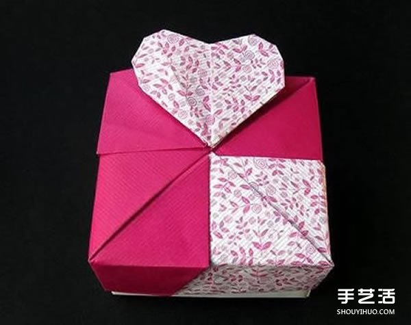 情人節(jié)包裝盒折紙圖解 帶愛心紙盒的折法步驟 -  rpnrmr.com