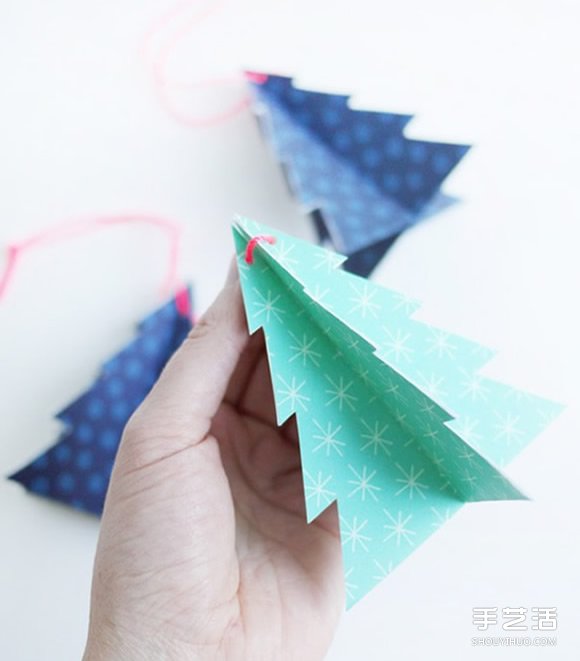 自制圣誕樹掛件的方法 卡紙圣誕樹小掛件DIY -  rpnrmr.com
