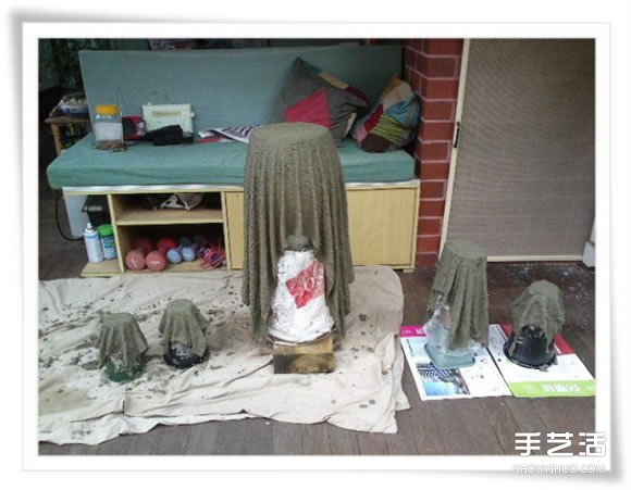 舊毛巾廢物利用做花盆 水泥毛巾花盆手工制作 -  rpnrmr.com