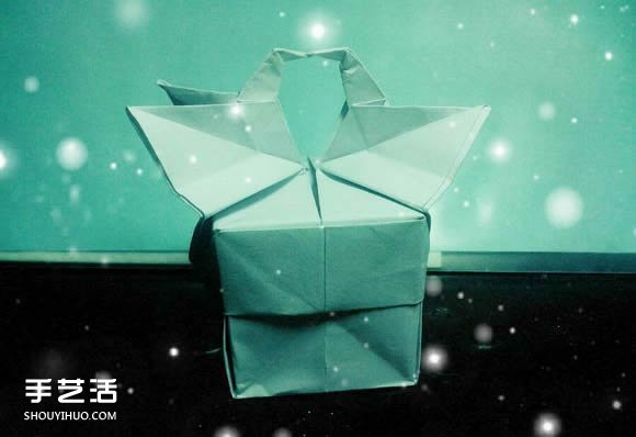 手工折紙漂亮盒子圖解 帶紙鶴包裝盒子折法 -  rpnrmr.com