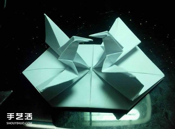 手工折紙漂亮盒子圖解 帶紙鶴包裝盒子折法 -  rpnrmr.com