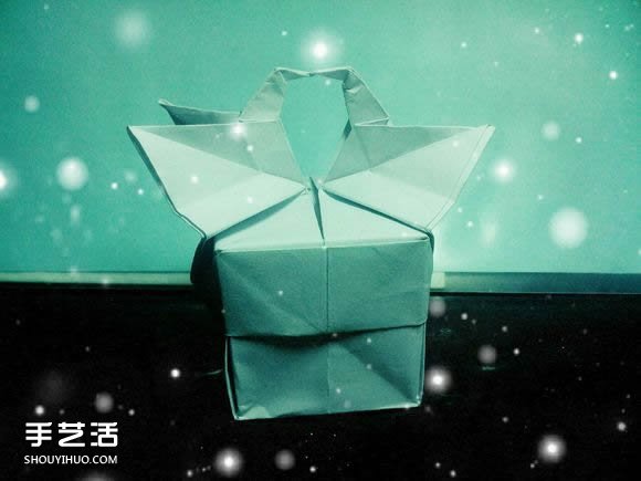 手工折紙漂亮盒子圖解 帶紙鶴包裝盒子折法 -  rpnrmr.com