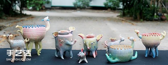 以可愛小動物為原型的手工陶瓷作品圖片欣賞 -  rpnrmr.com