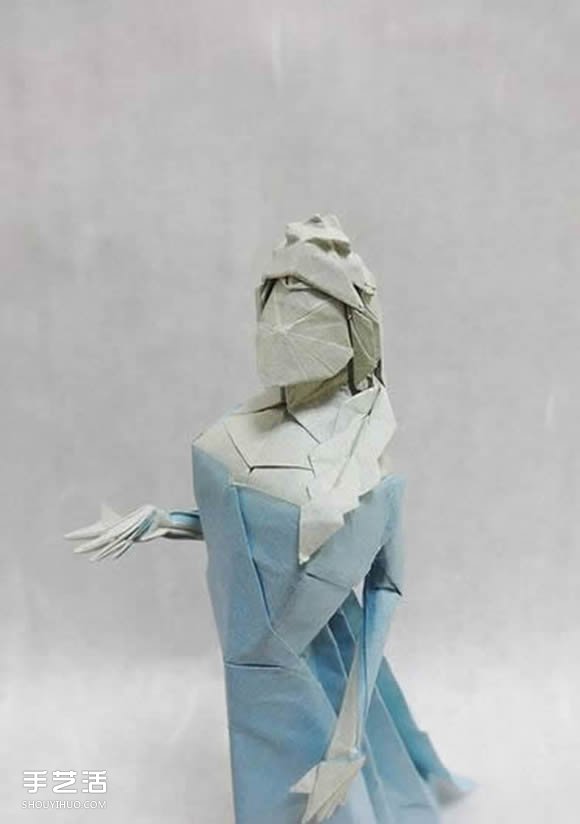 冰雪女王艾莎折紙圖解 立體女性人物折紙教程 -  rpnrmr.com