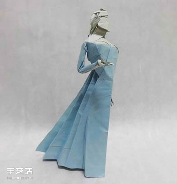 冰雪女王艾莎折紙圖解 立體女性人物折紙教程 -  rpnrmr.com