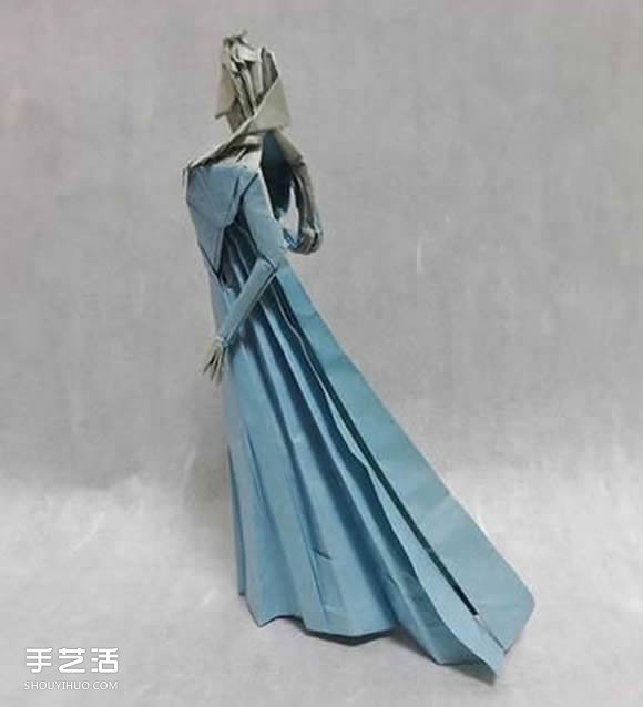 冰雪女王艾莎折紙圖解 立體女性人物折紙教程 -  rpnrmr.com