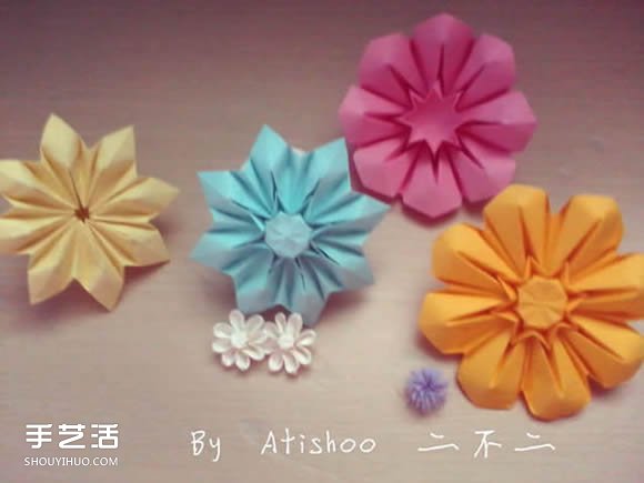 三種八瓣花折紙方法圖解 八瓣花的折法步驟圖 -  rpnrmr.com