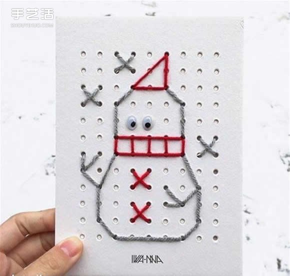 創(chuàng)意賀卡制作方法圖解 毛線圖案賀卡DIY教程 -  rpnrmr.com