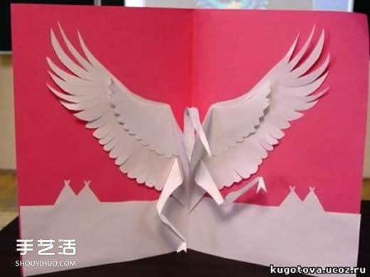紙鶴賀卡的制作方法 自制立體紙鶴賀卡教程 -  rpnrmr.com