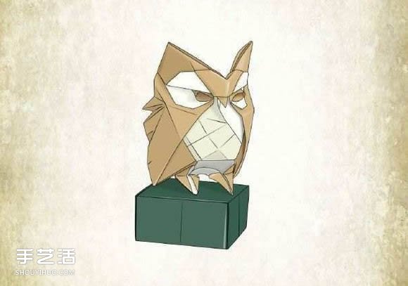 羅曼·迪亞茲折紙立體貓頭鷹的圖解教程 -  rpnrmr.com