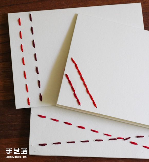 縫線賀卡的手工制作方法 刺繡裝飾賀卡DIY教程 -  rpnrmr.com