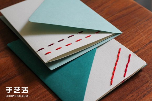 縫線賀卡的手工制作方法 刺繡裝飾賀卡DIY教程 -  rpnrmr.com