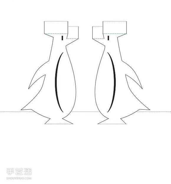 兩只企鵝立體情人節(jié)賀卡手工制作圖解教程 -  rpnrmr.com