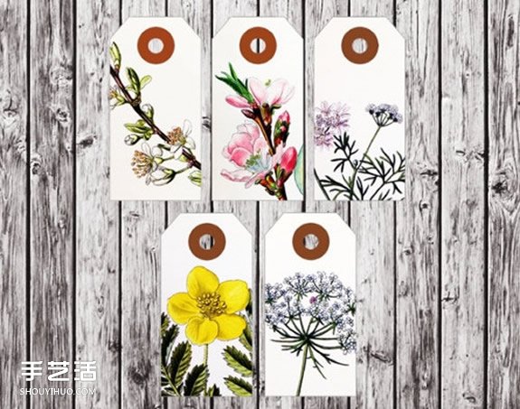 復古風花卉圖案標簽 簡約分隔卡片設計圖片 -  rpnrmr.com